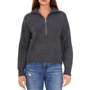 Women’s Gray Half-Zip Sweater